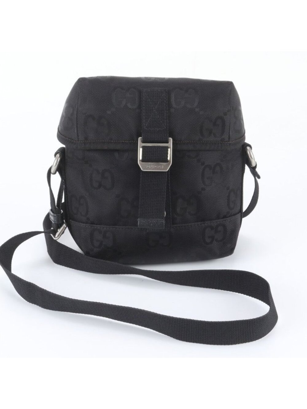 Gucci Off the Grid GG Nylon Leather Shoulder Bag Crossbody Black